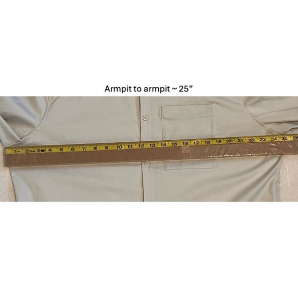 Lululemon Commission Long Sleeve Button Up Shirt Mens XXL Dove Grey Performance - Picture 10 of 13